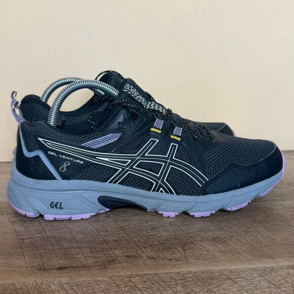 Asics Womens Gel Venture 8 1012A706 Black Running Shoes Sneakers Size 10.5 Wide - Picture 3 of 8